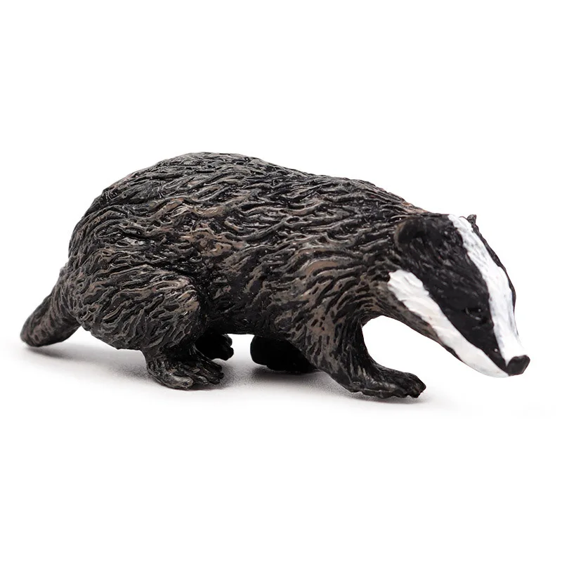 Simulation Forest Wild Animal Model One Piece Badger Wolverine Anteater Beaver Bear Action Figure PVC Toy Figurine Gift for Kids