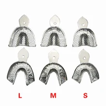 6Pcs/Set Dental Impression Tray Stainless Steel Teeth Tray Autoclavable Denture Instrument Trays Dentist Tools delian dental bonding ultra fast tray adhesive with brush bottle impression material dental silicone product