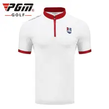 Новая мужская футболка для гольфа с короткими рукавами летняя дышащая быстросохнущая функциональная застежка-молния дизайн с воротником-стойкой рубашка для гольфа