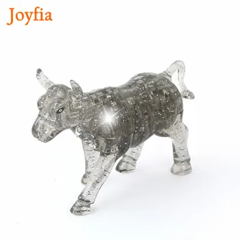 

3D Crystal Puzzle Jigsaw Children Intellectual Development Bull Model DIY Animal Assembled Model Puzzle Toys for Kids Adult [
