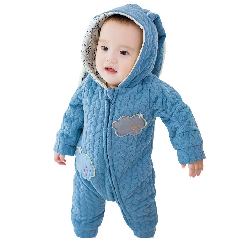 

Newborn Baby Winter Jumpsuit Cartoon Rabbit Ear Infant Baby Boys Girls Hooded Rompers For 0-18M CL1005