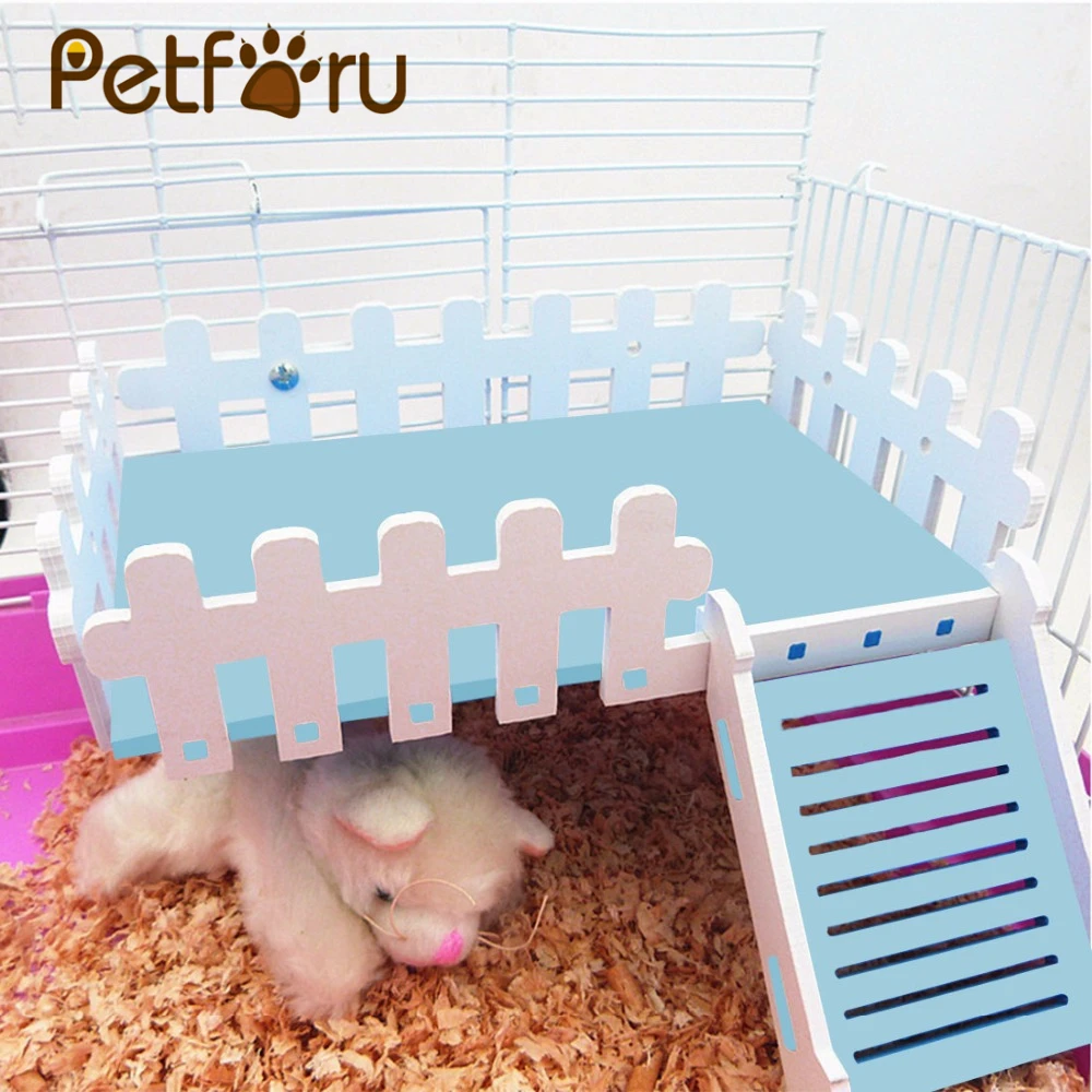 

Petforu Hamster Ladder Fence Toy Durable Rail Platform Pet Small Animal Mouse Toy
