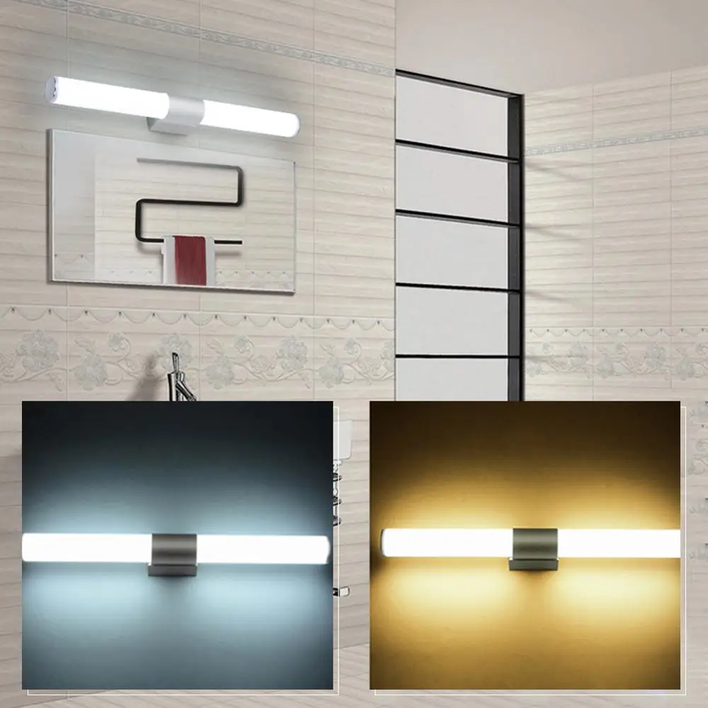 

KPSGBT 25cm-12W/40cm-16W/55cm-22W AC 85-265V Modern Bathroom Vanity LED Light Acrylic Front Mirror Toilet Wall Lamp Fixture Whit