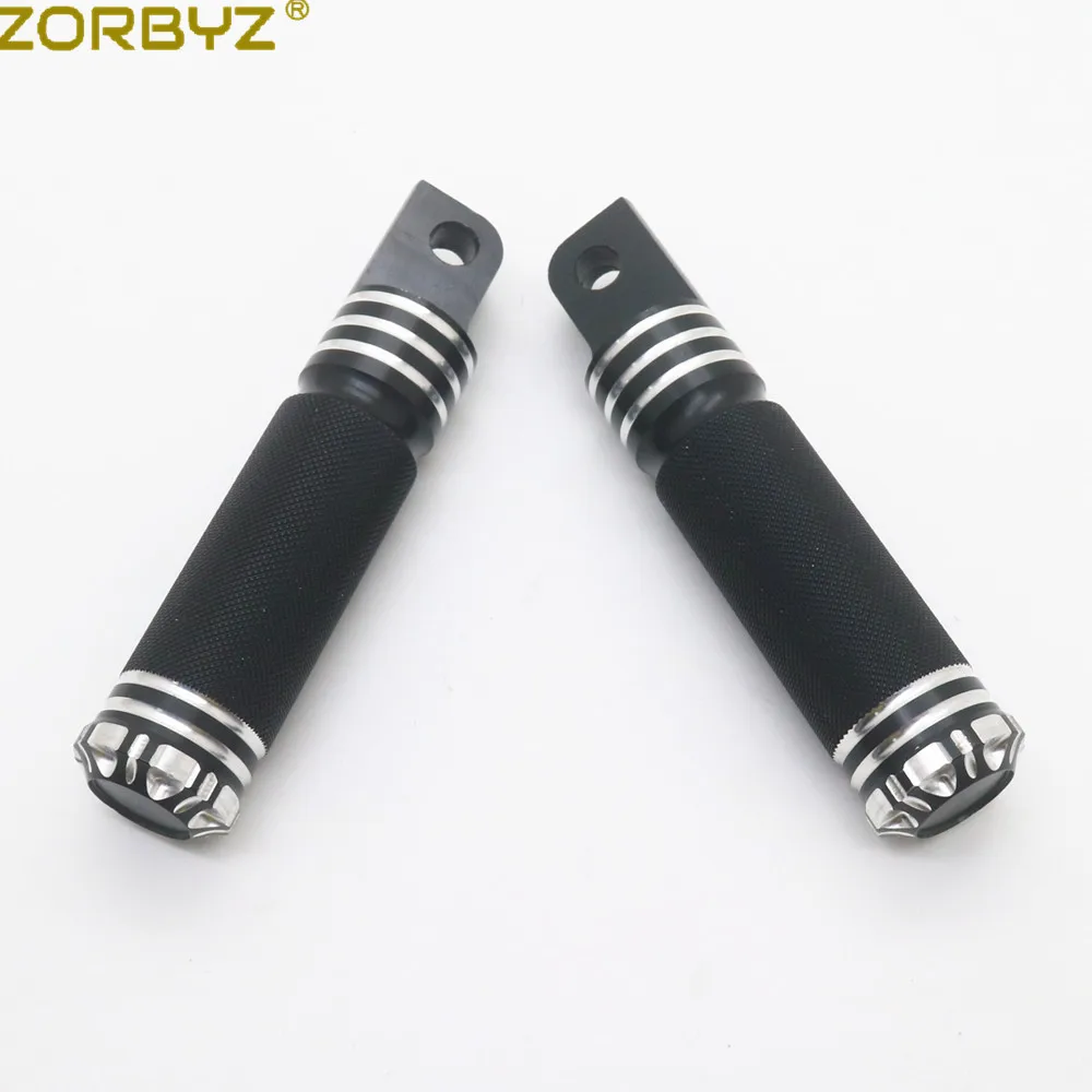 Черные мотоциклетные колышки ZORBYZ с ЧПУ для кромкообрезных ножек подставки Harley