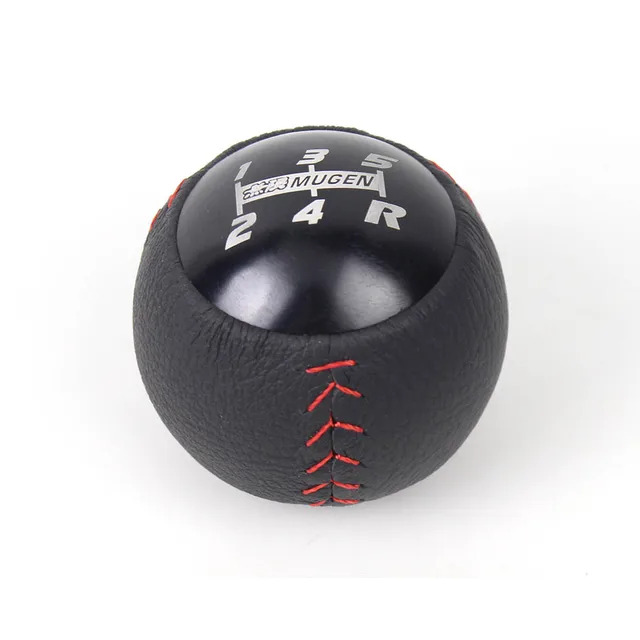 Mugen Shift Knob 5 6 Speed M10*1.5 Racing Leather Gear Shift Knob For