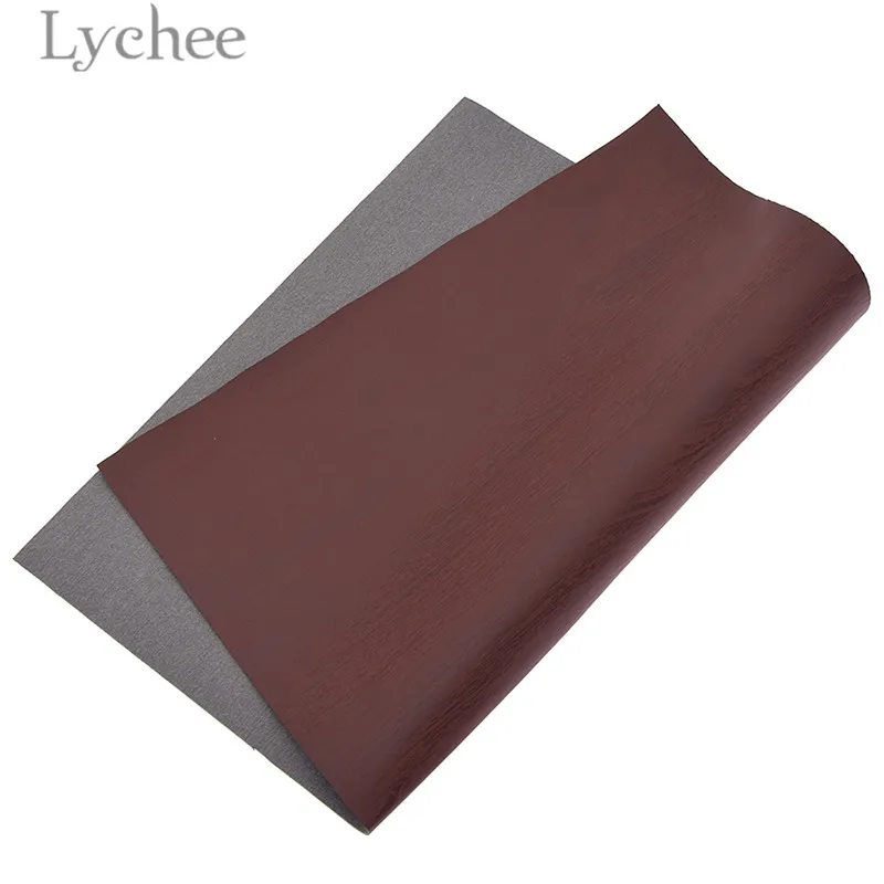 Lychee 1 шт. 21x29 см A4 с принтом под дерево из искусственной кожи Ткань Синтетическая Кожа DIY материал для одежды сумки ремни - Цвет: 7