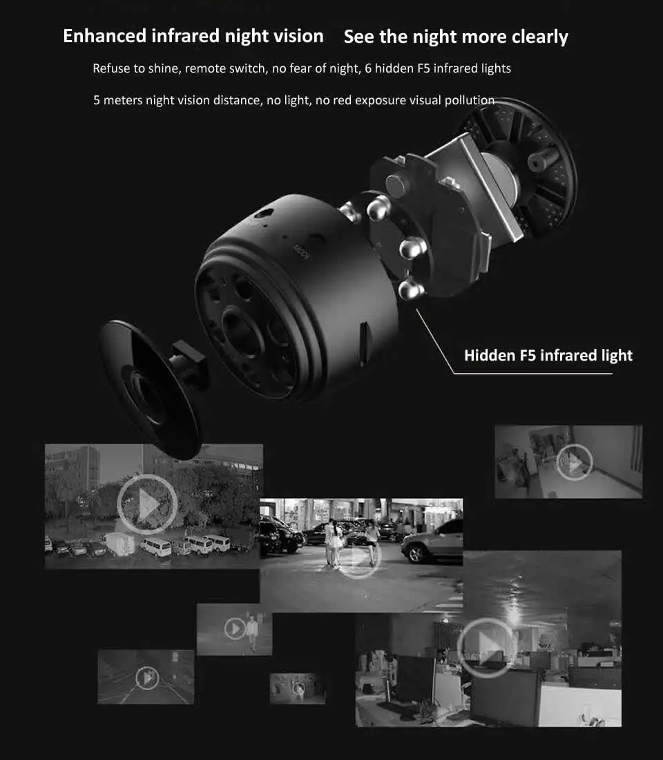 Экшн-камера с Wi-Fi подключением Камера 1080 P HD Беспроводной IP P2P Камера небольшой микро-камера с обнаружением движения Ночное видение домашний