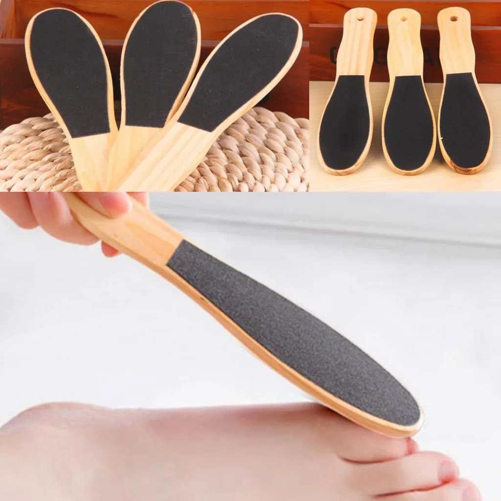 

2019 Hot Double Sided Hard Skin Remover Foot File Callus Remover Wooden Pedicure Grater to Smooth Coarse Dry Tough Skin
