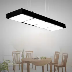 Современные Акрил office подвесной светильник простой прямоугольник Светодиодное освещение приспособление для ресторана практических