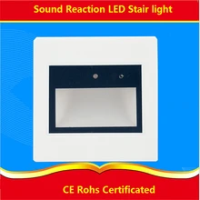 2 шт./лот 0,6 Вт акустический Датчик управления светодиодный лестничный светильник с крышкой, звук и светильник, реагирующий светодиодный светильник для ног, коридора, лестницы, прохода