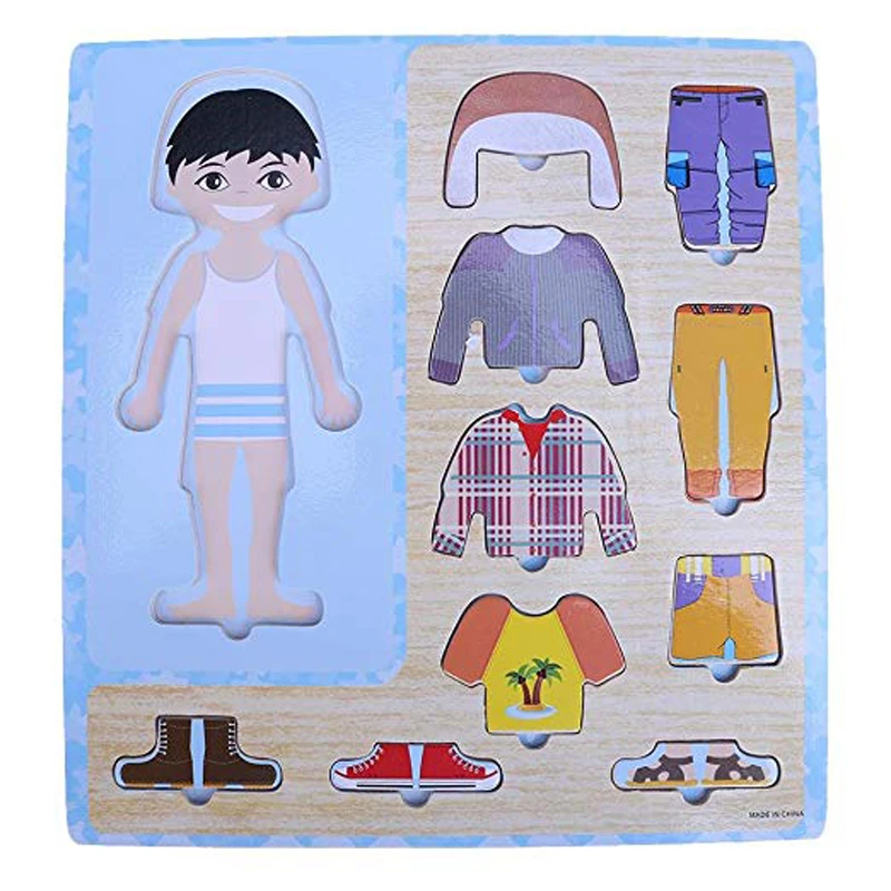 Nuevos juguetes para niños figura educativa temprana juegos de rompecabezas para bebés y niñas juguetes de vestir regalo ropa de bebé rompecabezas a juego|Rompecabezas| - AliExpress