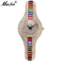 Mlle Fox Autriche Cristal Femmes Montres De Luxe Dames Montre En Or 2017 Antichoc Étanche Petit Femmes de Montre Pour Femme Horloge