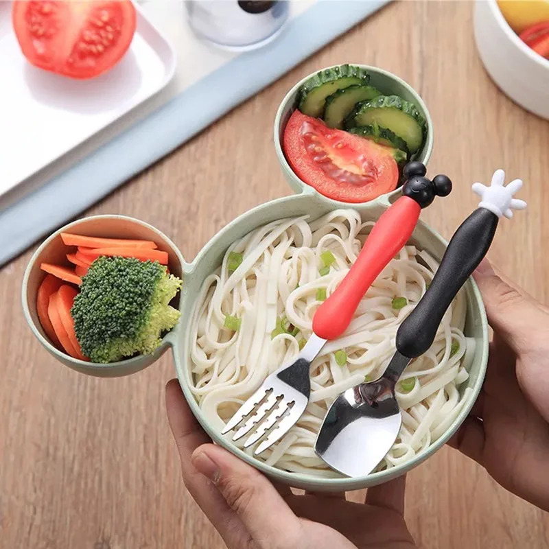 3 PCS Cartoon Baby Bamboo Tableware Solid Feeding Mickey Dishes Baby Bowl Plate Food Feeding Dinnerware Set Plates for Children 3 PCS Cartoon Baby Bamboo Tableware Solid Feeding Mickey Dishes Baby Bowl Plate Food Feeding Dinnerware Set Plates for Children