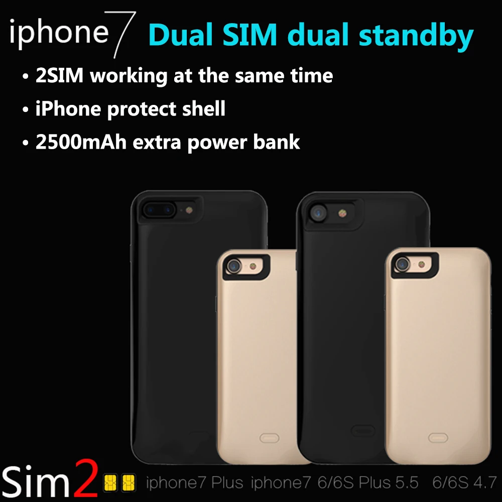 For iPhone 7 7plus 6 Dual SIM Dual Standby Adapter GoodTalk Metal Frame Phone Shell Ultra