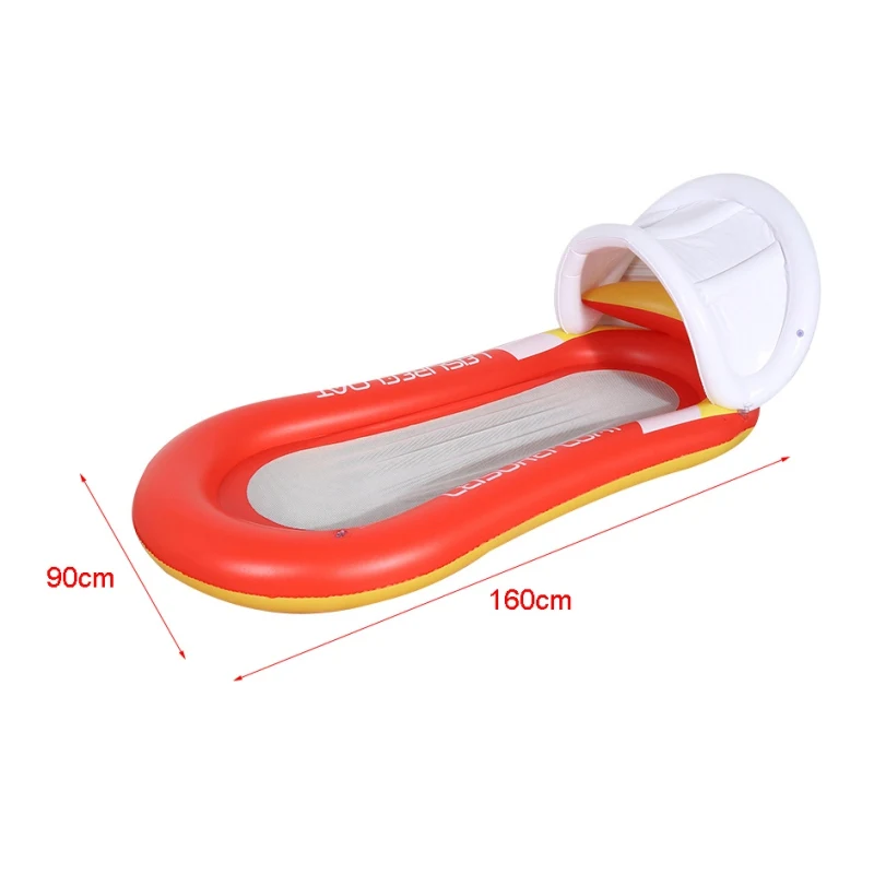 160x90 см надувной сарай Зонт плавающая кровать ПВХ складной откидной открытый гамак для воды бассейн надувной плавающий