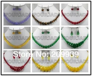 

huij 0026 free ship Fashion jewelry Set Nature Jade Necklace Dangle Earring