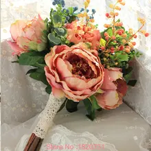 Букеты de Casamento искусственные новые свадебные букеты невесты букет Свадебный букет с цветами Винтаж Кружева Buque de Noiva