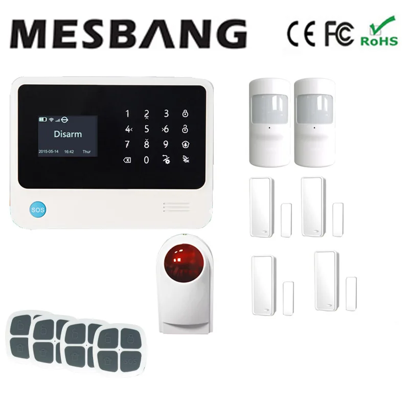

wifi alarm system GSM alarm system with door detector motion sensor home security alarm system free shipping