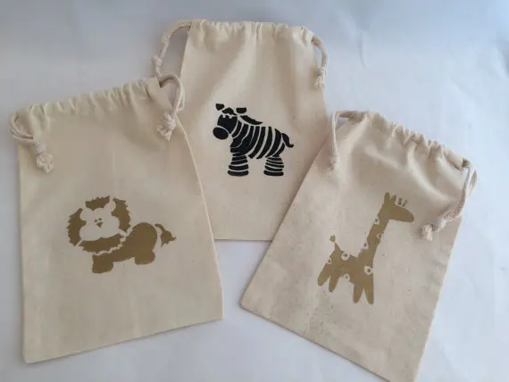 

customize Jungle Safari animals birthday baby shower goodie favor muslim bags baptism wedding Hangover Kit party Candy pouches