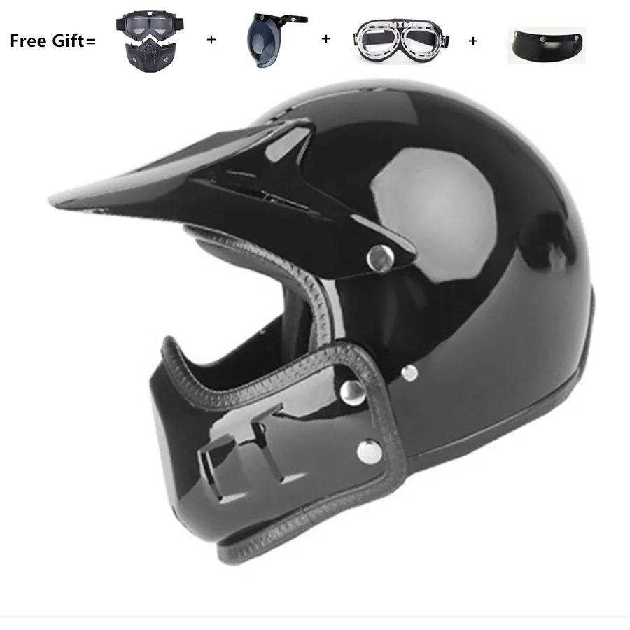 

Cafe Racer Helmet Open Face Motorcycle Helmet 3/4 Retro Harley Vintage Jet,Cruiser,Chopper,Scooter,Casco De Moto DOT Approved