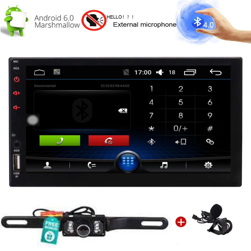

Mirror Bluetooth 1080P video Audio Navigation Wifi Modem Android 6.0 in Dash Double 2 Din 7 inch Capacitive Touch Screen Car PC