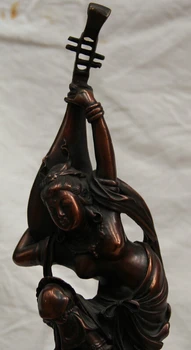 

song voge gem S1644 Chinese Buddhism Bronze Saraswati Fairy of Wonderful Sound Statue sculpture