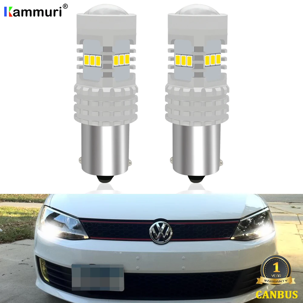 

2Pcs CANbus Error Free White 1156 P21W LED Bulbs for VW Volkswagen MK6 Jetta 2011 - 2016 2017 Daytime Running Lights DRL