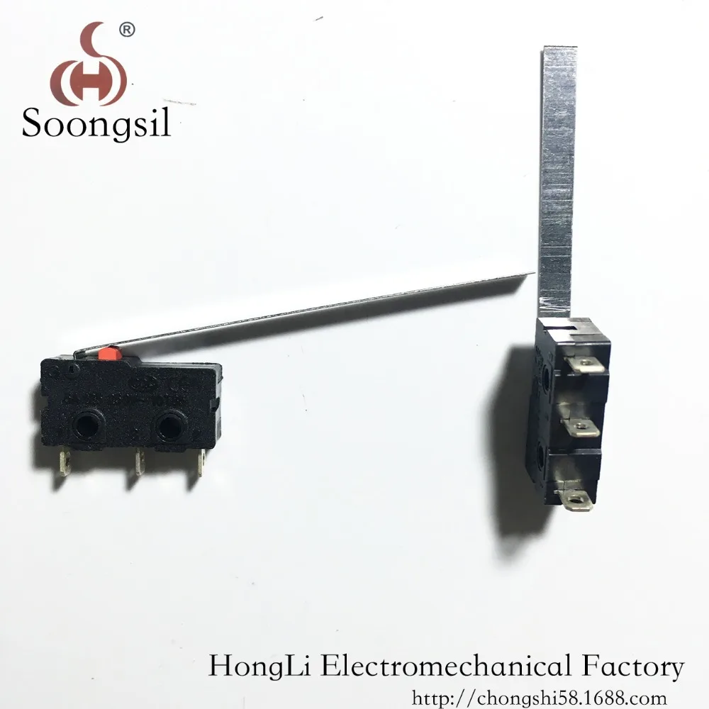 

5PCS 3 pins Micro Touch Switches NO+NC 3a/5a 125VAC 250VAC Mini limit Switch Micro Switch Microswitches With 48mm Long Lever