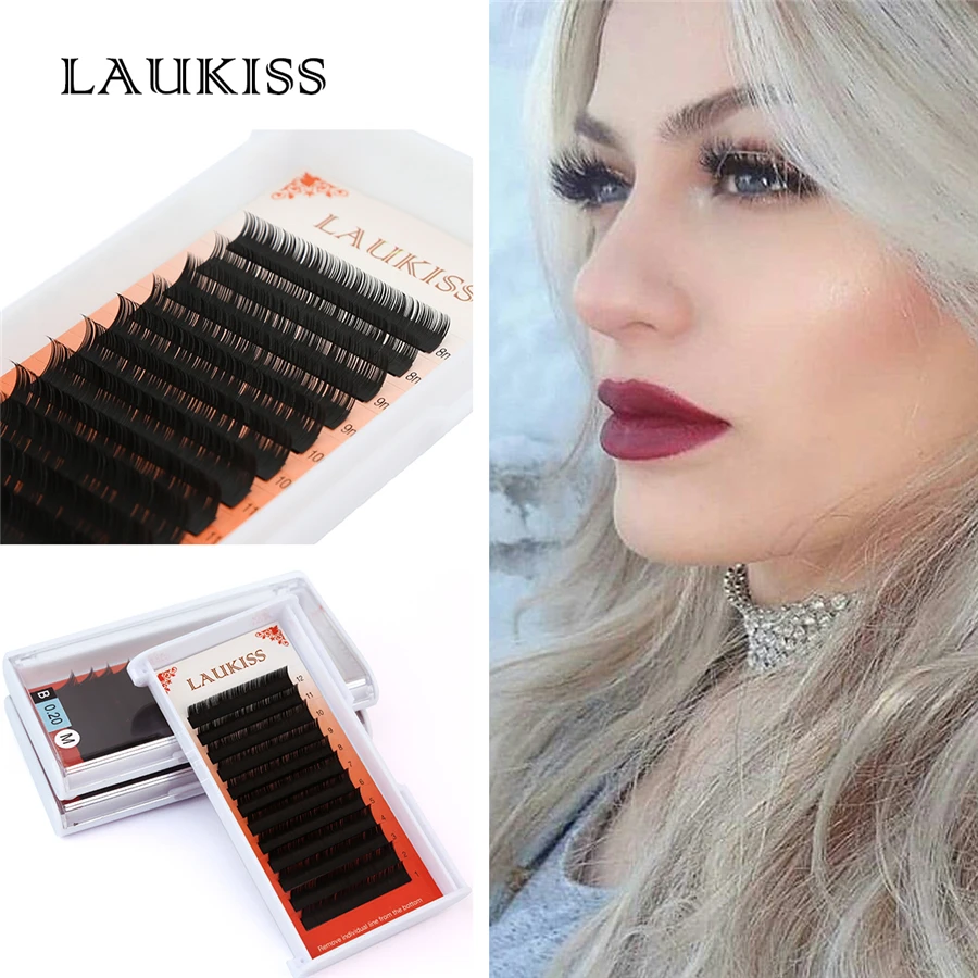 12lines/Box Permanent False Eyelashes Extension Kit Cilia For