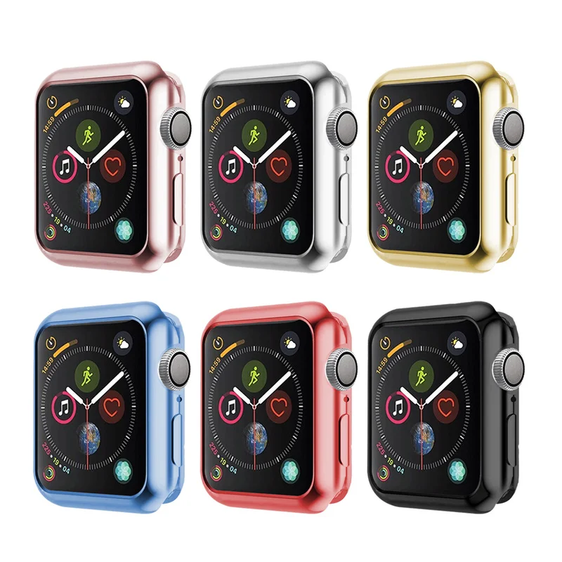 Позолоченный чехол для часов Apple Watch Series 4 из ТПУ с защитой от падения Iwatch идеально