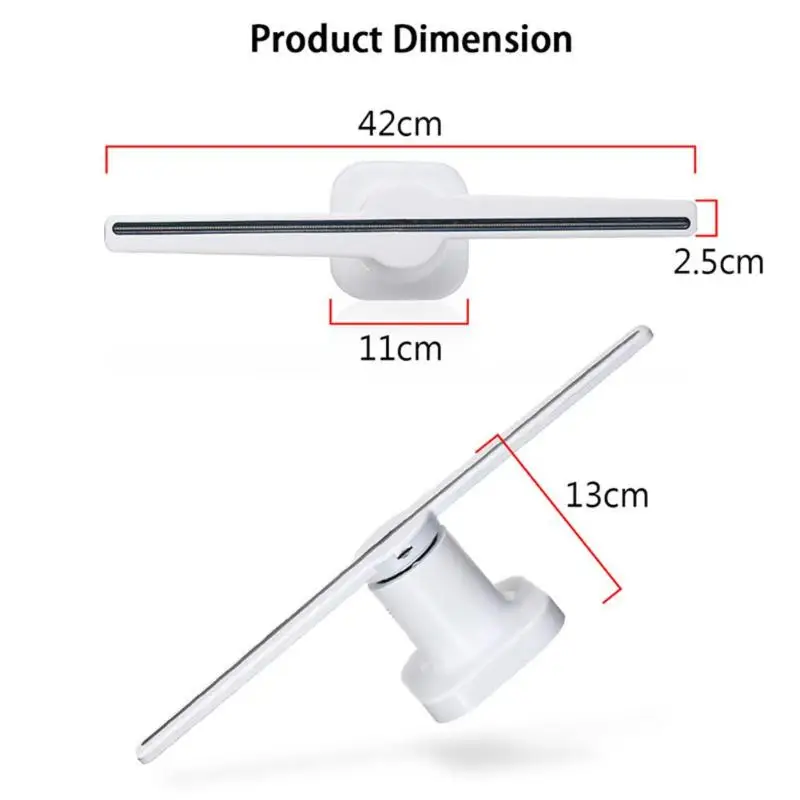 42 см 3D Голограмма лампа светодио дный LED голографическая реклама дисплей вентилятор голографическая лампа с 8 ГБ карты памяти рекламы лампа