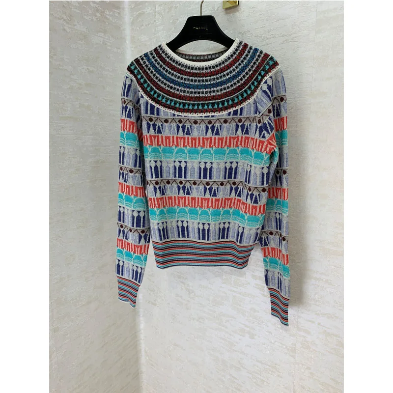 

2019 autumn and winter new clothing women long-sleeved knit pullover COCO style fashion round neck sweater