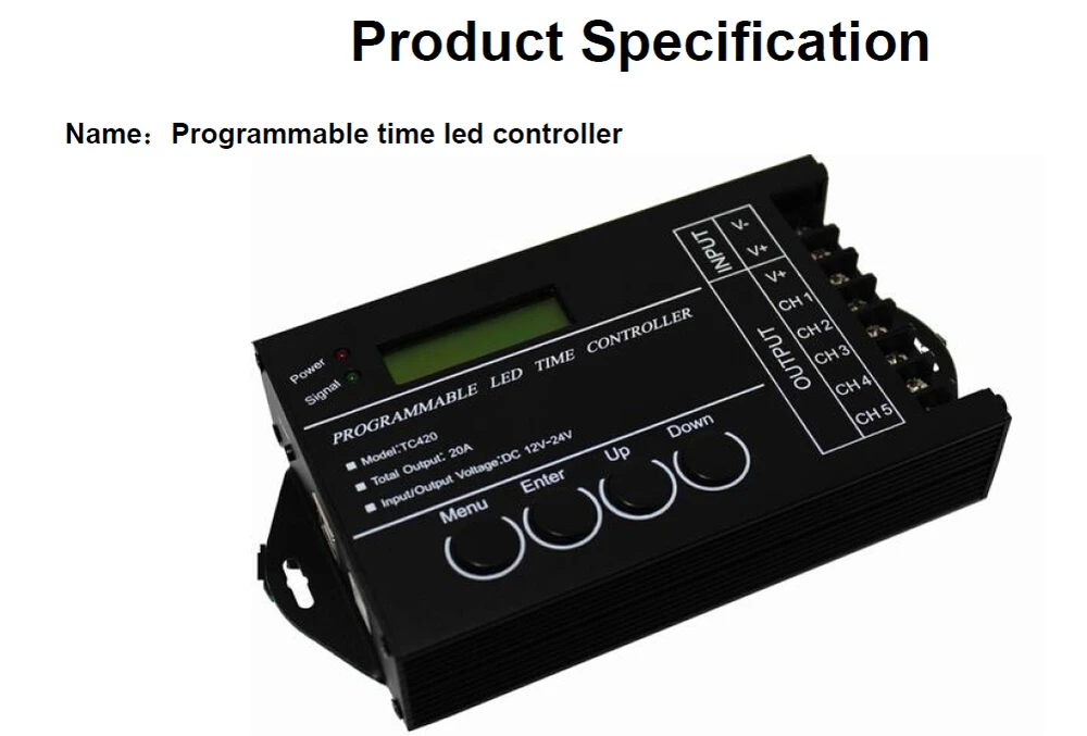 Программируемый Время Программируемый RGB светодиодный контроллер DC12V/24 В 5 каналов общий выход 20A общий анод TC420/TC421