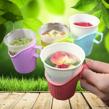 1 шт. держатель для стаканов популярный одноразовый Бумажный стаканчик теплоизоляция горячая Распродажа пластиковый случайного цвета питьевой аксессуары подставка для стаканов