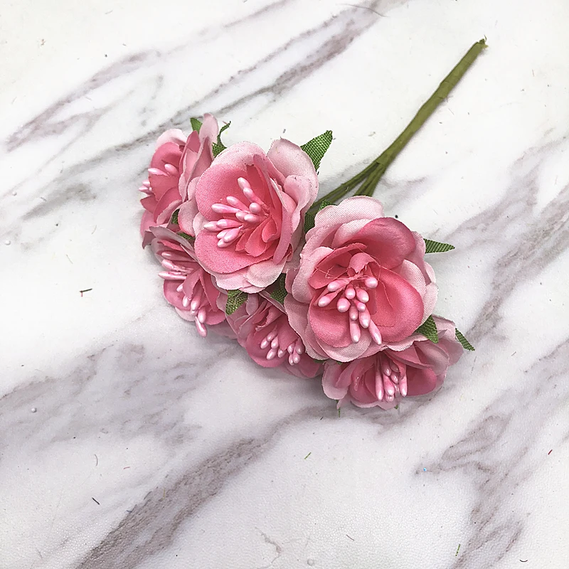 YOOROMER 6 шт. искусственный цветок Гортензия Свадебный букет из роз Шелковый цветок для свадьбы День Святого Валентина вечерние домашнее украшение - Цвет: pink