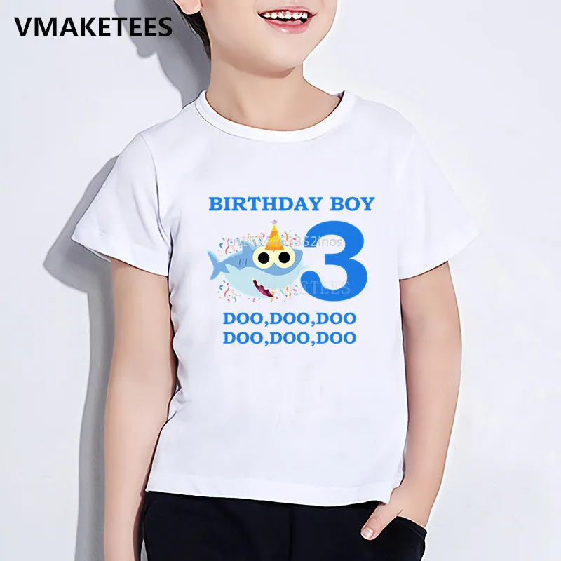 

Children Cartoon Funny T shirt Cute Shark 1-9 Number Print Girls & Boys T-shirt Kids Happy Birthday Present Clothes,HKP2441