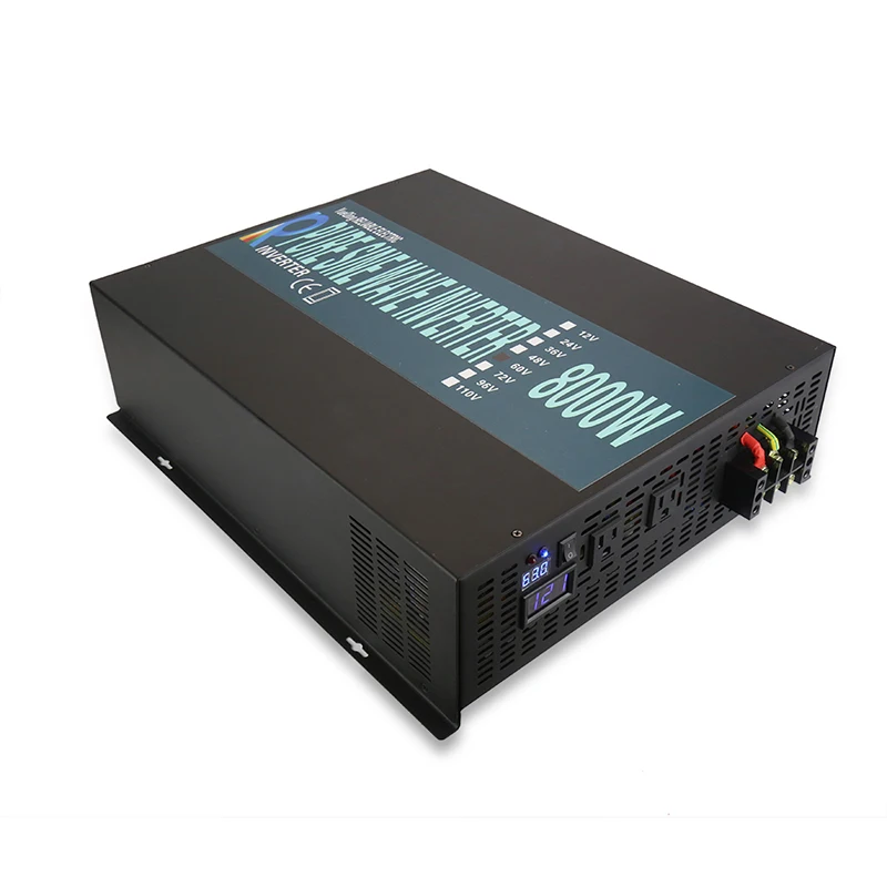 

Peak Full Power 8000w Inverter for Solar System Converter Dual Digital Display DC 12V / 24V / 48V / 110V