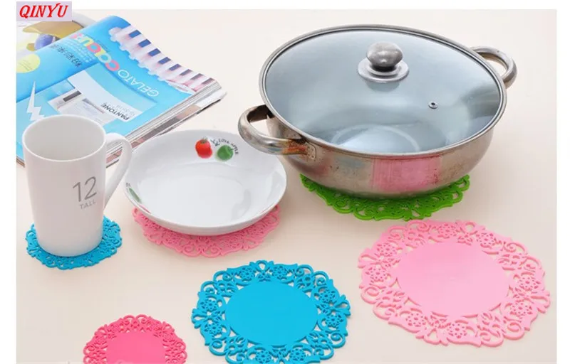 10 шт. силиконовые коврики в форме цветов для подстаканника|coffee coaster|heat resistant matmat cup
