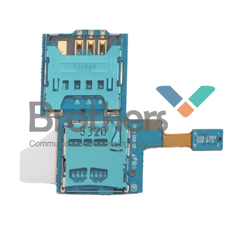 SAM0518 Wholesale,5pcslot Sim Tray SD Card Reader Connector Holder Replacement Part  for Samsung Galaxy S2 T989 (1)