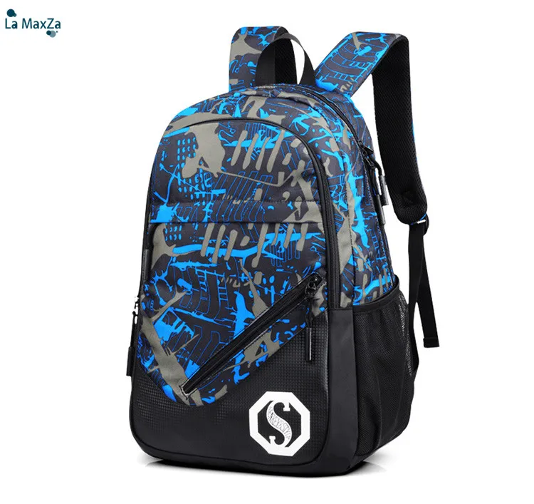 

Oxford School Men's Bags High Capacity Sport Luminous Pencil Case Night Glow Computer Backpack Mochila Plecak Mochilas Hombre