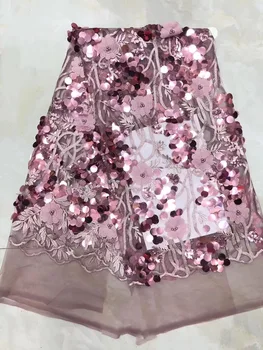 

Latest French Nigerian Laces Fabric 2019 High Quality Tulle African Laces Fabric Wedding French Sequins Tulle Lace