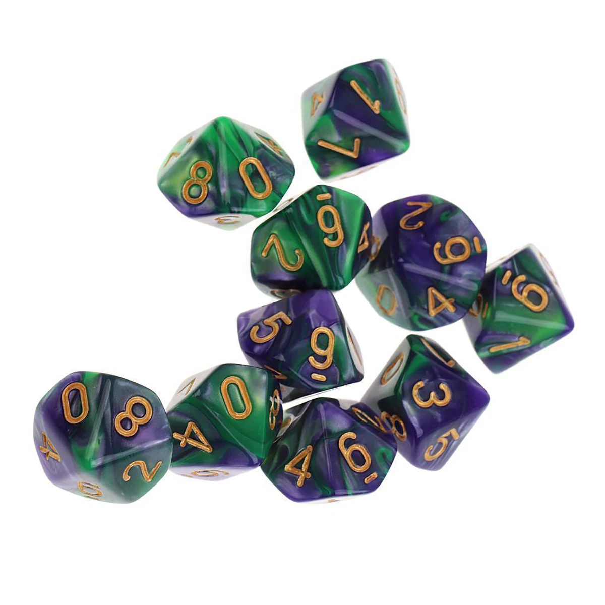 10PCS D10 10 Sided Dice Set Polyhedral Dice For Dungeons and Dragons Funny Desktop Table Games Poker Bar Outdoor Tools