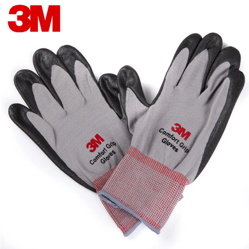 3M Work Gloves Comfort Grip wear-resistant Slip-resistant Gloves Anti-labor Safety  Gloves Nitrile Rubber Gloves colourful