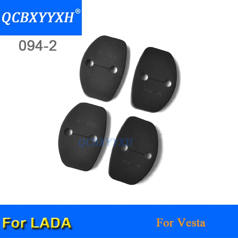 QCBXYYXH для Lada Vesta 4 шт./лот ABS автомобильный Стайлинг Автомобильный Дверной замок защитные чехлы контрольный рычаг двери протектор крышки замка