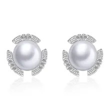 

Exquisite fashion 925 sterling silver pearl earrings women's high-end fashion silver pearl ladies earrings A203