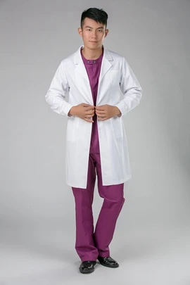Комбинезон белая униформа врача против морщин рабочая одежда для женщин доктор хирургический костюм - Цвет: men long sleeve