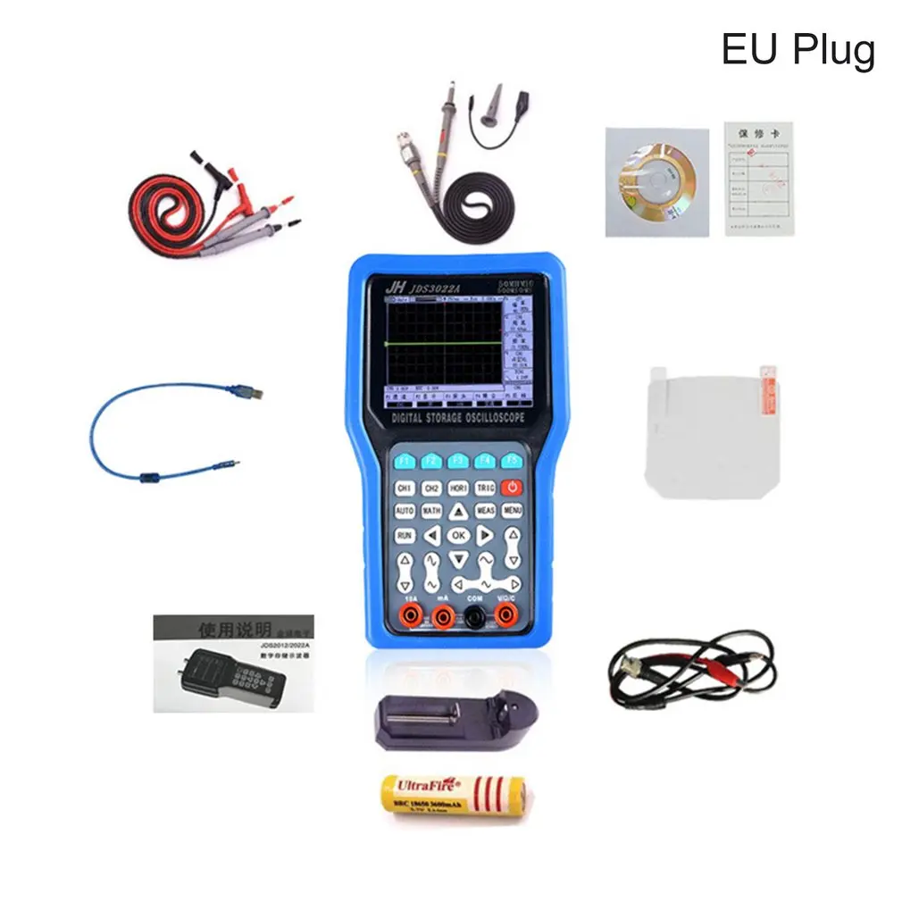 JDS3022A цифровой портативный осциллограф 500MSa/S макс. образцы 50 МГц 2CH DDS генератор сигналов