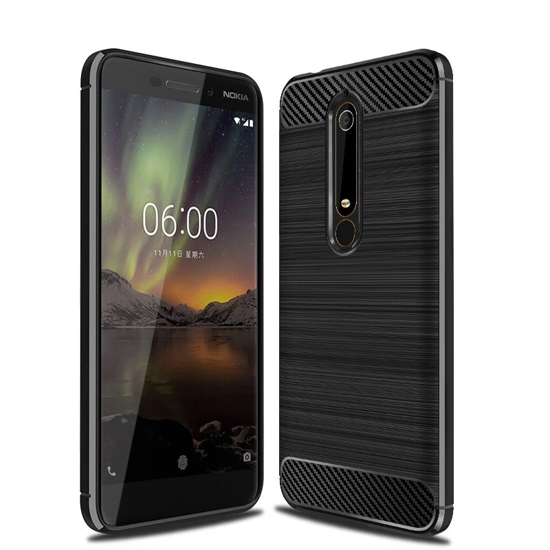 cheap Soft Cover for Nokia 6 2018 5.1 3.1 2.1 Case Carbon Fiber Silicone Phone Case for Nokia 7.1 8 Sirocco 9 X3 X6 X7 Back Cover