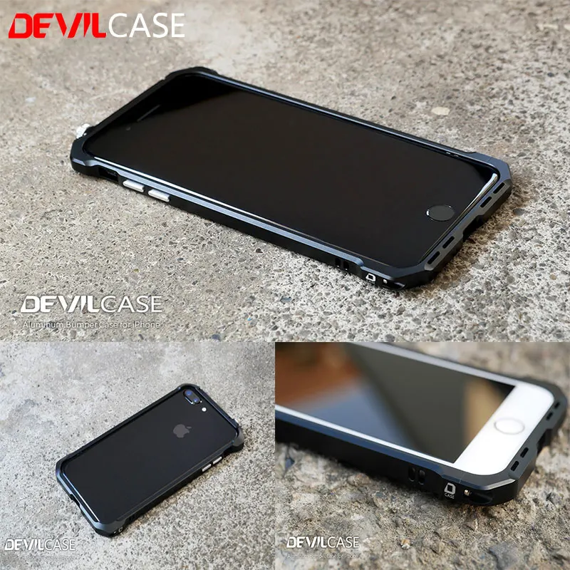 

DEVILCASE for iPhone 7 8 CNC Cutout Aluminum Stand Bumper Frame Casing Deluxe Hard Protective Cellphone Free Gifts