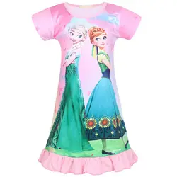 2019 г. платье Снежной Королевы для девочек Одежда для маленьких детей летнее Повседневное платье принцессы Анны альсы рождественское